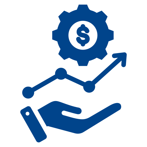 Ikon - hånd, pil og tannhjul